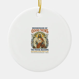 Jesus Postal Worker Delivery Shirt Faith Based Des Ceramic Tree Decoration