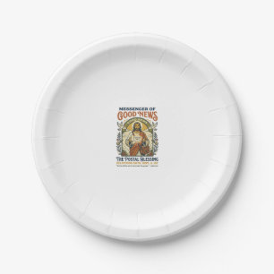 Jesus Postal Worker Delivery Shirt Faith Based Des Paper Plate