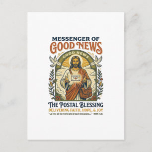 Jesus Postal Worker Delivery Shirt Faith Based Des Postcard