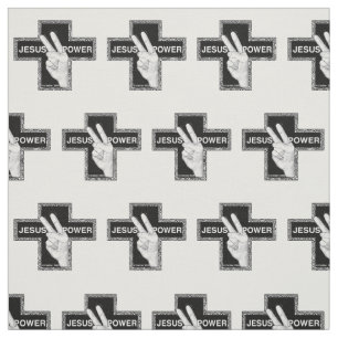 Jesus Power Christian cross Fabric