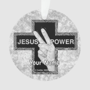 Jesus Power Christian cross  Ornament