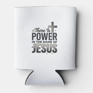Jesus Power Religious Vintage Typography Shirt Can Cooler