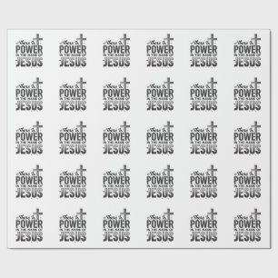 Jesus Power Religious Vintage Typography Shirt Wrapping Paper