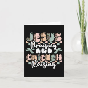 Jesus Praising Chicken Raising Christian Funny Far Card