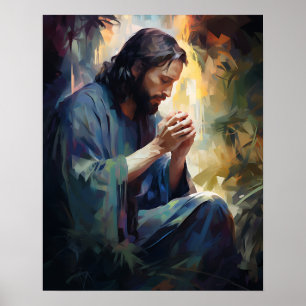 Jesus Praying Art Poster