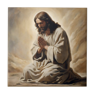 Jesus Praying Ceramic Tile