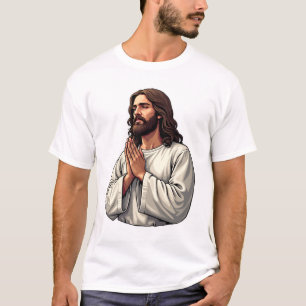 Jesus Praying Hands Vintage Engraving Tee 2