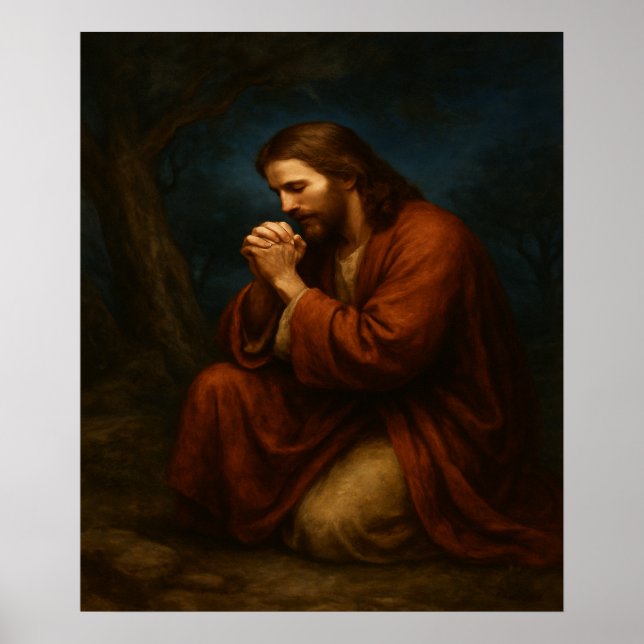 Jesus Praying in Gethsemane™ LDS Wall Art (Front)