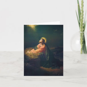 Jesus Praying in the Garden Of Gethsemane Card