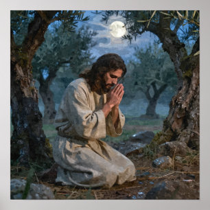 Jesus praying in The Garden posters and prints