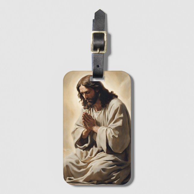 Jesus Praying Luggage Tag (Front Vertical)