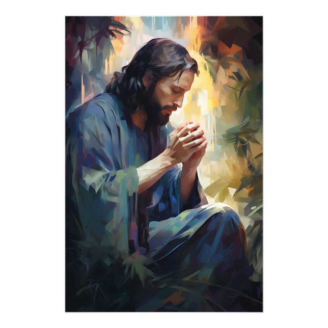 Jesus Praying Photo Print (Front)