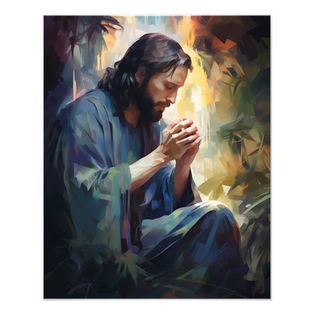 Jesus Praying Photo Print (Front)