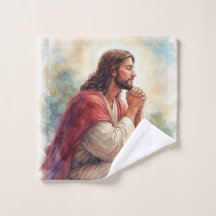 Jesus Praying Watercolor Art | Christian Faith
