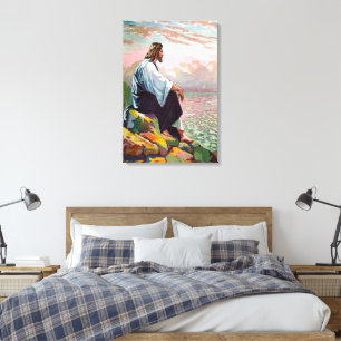 Jesus Prays by Himself Matthew 14:22-23 Canvas Print