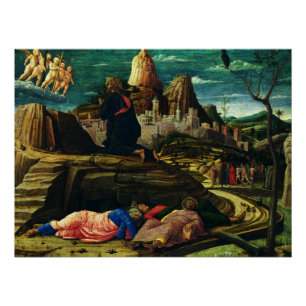 Jesus prays in the Garden of Gethsemane Poster