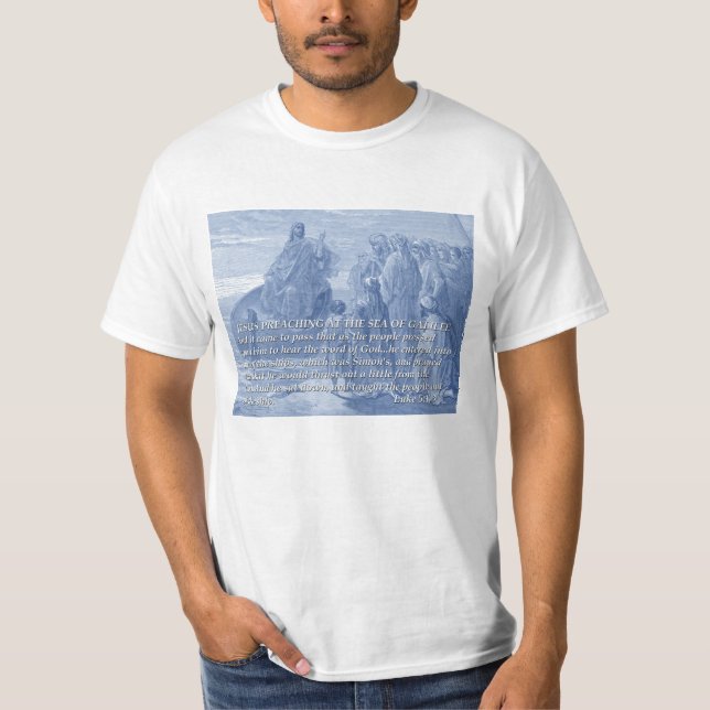 Jesus Preaching at the Sea of Galilee-Gustave Dore T-Shirt (Front)
