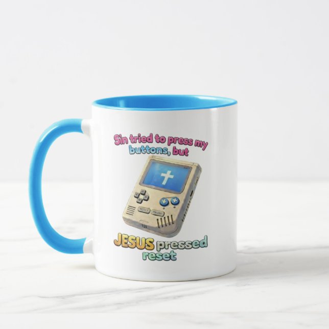 JESUS pressed reset - Christian Mug (Left)