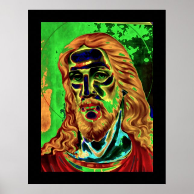 Jesus Psychedelic Art Nouveau Poster (Front)