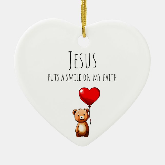 Jesus Puts A Smile On My Faith Customised Ornament (Front)