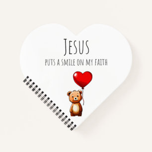 Jesus Puts A Smile On My Faith Hear Shaped Journal