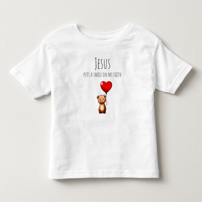 Jesus Puts A Smile On My Faith Toddler Tee (Front)