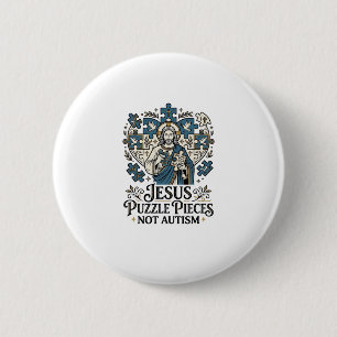 Jesus Puzzle Pieces Not Autism Jesus Puzzle Pieces 6 Cm Round Badge