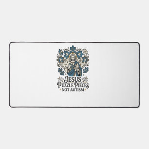 Jesus Puzzle Pieces Not Autism Jesus Puzzle Pieces Desk Mat