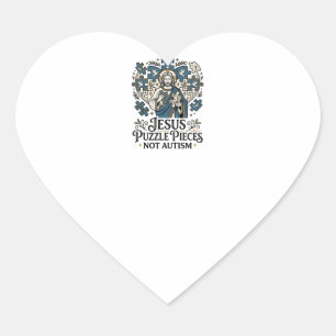 Jesus Puzzle Pieces Not Autism Jesus Puzzle Pieces Heart Sticker