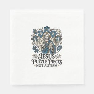 Jesus Puzzle Pieces Not Autism Jesus Puzzle Pieces Napkin
