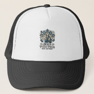 Jesus Puzzle Pieces Not Autism Jesus Puzzle Pieces Trucker Hat