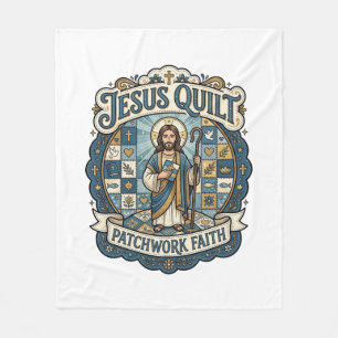 Jesus Quilt Patchwork Faith Jesus Quilt Patchwork Fleece Blanket
