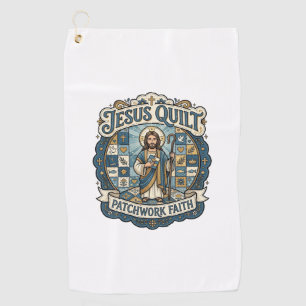 Jesus Quilt Patchwork Faith Jesus Quilt Patchwork  Golf Towel