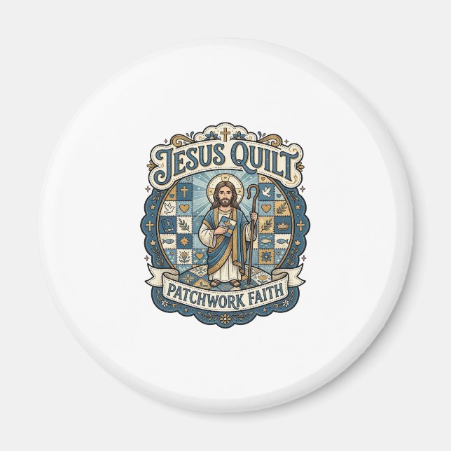 Jesus Quilt Patchwork Faith Jesus Quilt Patchwork  Magnet (Front)