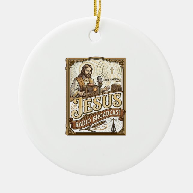 Jesus Radio Broadcast Jesus Radio Broadcast Christ Ceramic Tree Decoration (Front)