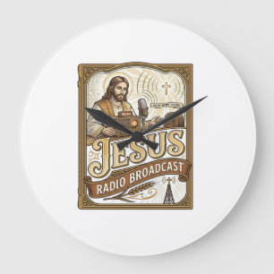 Jesus Radio Broadcast Jesus Radio Broadcast Christ Large Clock