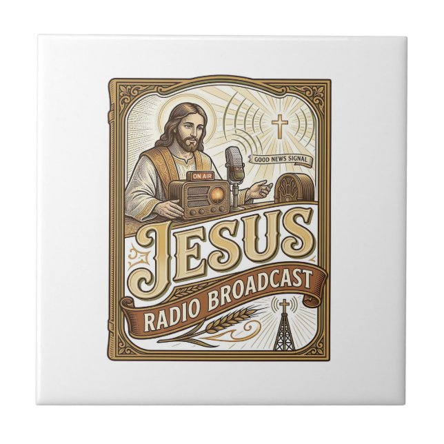 Jesus Radio Broadcast Jesus Radio Broadcast Christ Tile (Front)