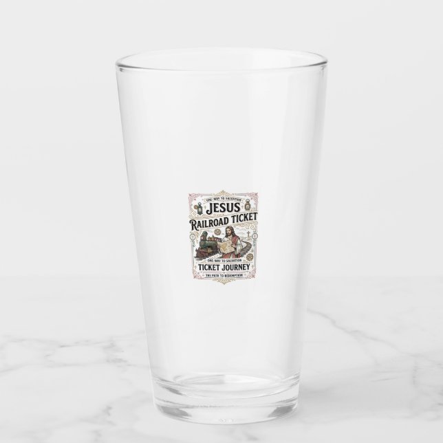 Jesus Railroad Ticket Journey Jesus Railroad Ticke Glass (Front)