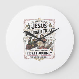 Jesus Railroad Ticket Journey Jesus Railroad Ticke Large Clock