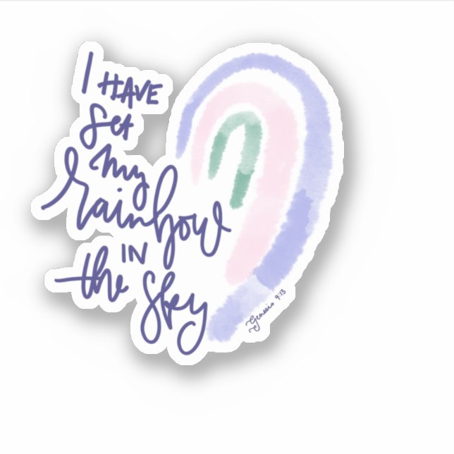 Jesus rainbow sticker genesis (Front)