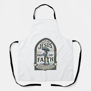 Jesus Rainy Day Faith Jesus Rainy Day Christian Fa Apron