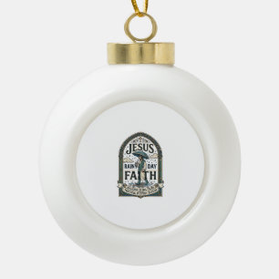 Jesus Rainy Day Faith Jesus Rainy Day Christian Fa Ceramic Ball Christmas Ornament