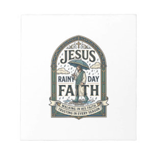 Jesus Rainy Day Faith Jesus Rainy Day Christian Fa Notepad