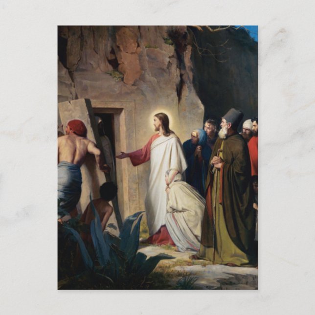 Jesus Raising Lazarus by Carl Bloch Postcard (Front)