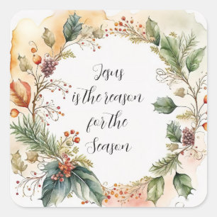 Jesus Reason for Season Elegant Classic Vintage Square Sticker