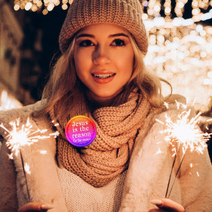 Jesus Reason for Season Gradient Christmas Pin