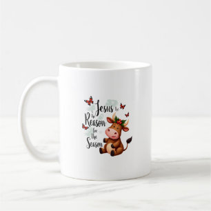 Jesus Reason for The Season Cow Christmas Christia Coffee Mug