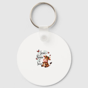 Jesus Reason for The Season Cow Christmas Christia Key Ring