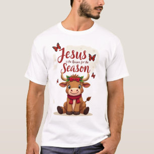 Jesus Reason for The Season Cow Christmas Christia T-Shirt
