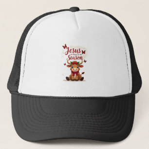 Jesus Reason for The Season Cow Christmas Christia Trucker Hat
